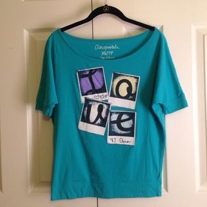 turquoise LOVE blouse