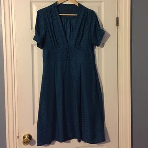Dark Aqua blue banana republic dress