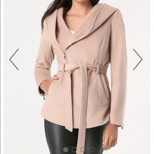Asymmetric hooded coat by bebe