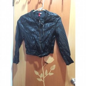 Black Moto Faux Leather Jacket