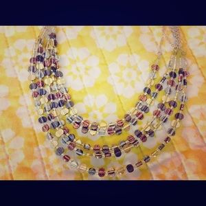 Multi strand tri-color necklace