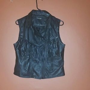 Faux leather vest