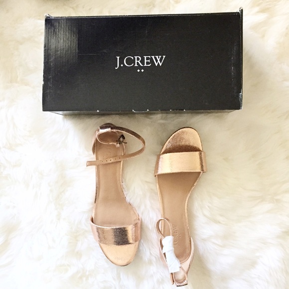 J. Crew Shoes - NWT Jcrew rose gold wedge sandal 8