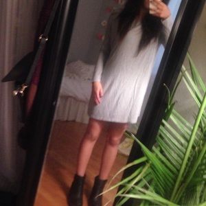 Oversized Long Sleeve Grey Shirt Dress