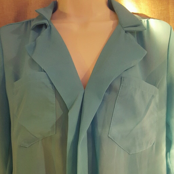 Blue chiffon blouse - Picture 2 of 3