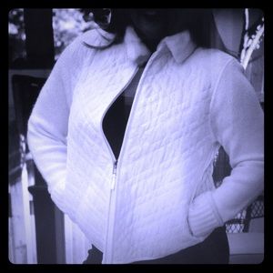 White zip sweater jacket