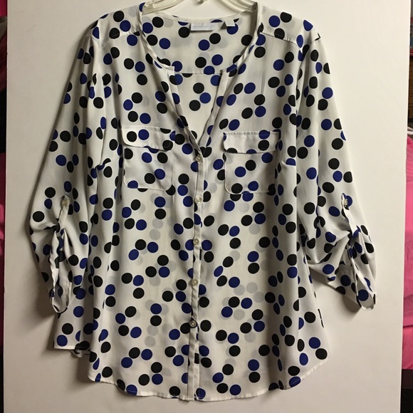 New York & Company Polka Dot Blouse