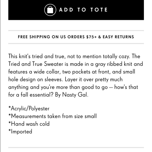 Nasty Gal Tried & True Sweater M NWT - Picture 4 of 4