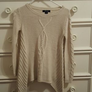 Cream colored, high-low sweater
