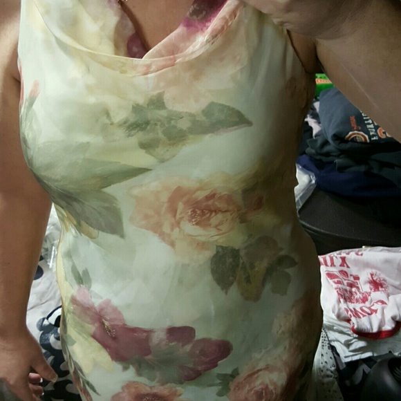 Soft yellow flower summer evening dress