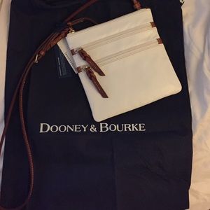 Dooney and Bourke white and brown purse.