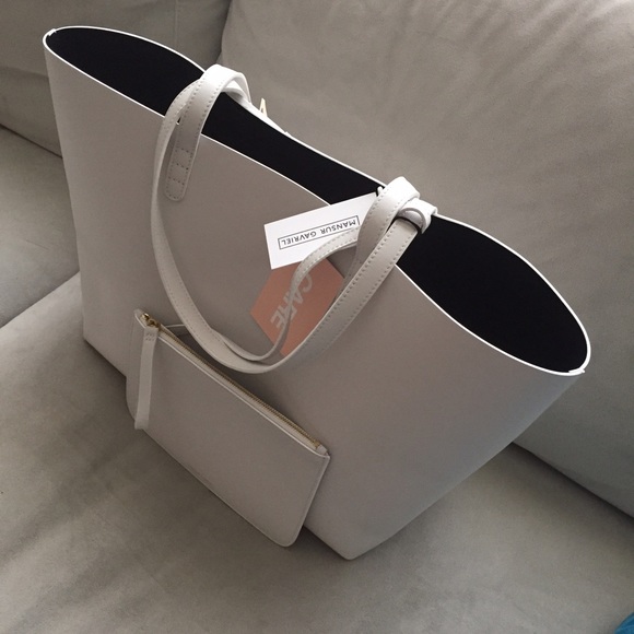 Mansur Gavriel white tote with navy interior - Picture 3 of 4