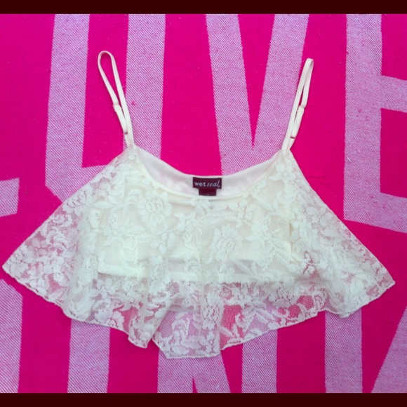 Wet Seal Tops - Wet seal lace crop top