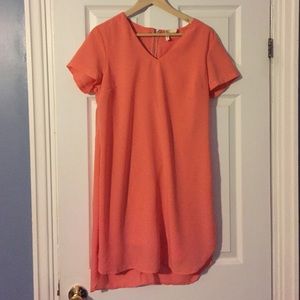 Peach shirt dress