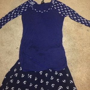 Matching Anchor Shirt and Skirt Dress Set MUST GO