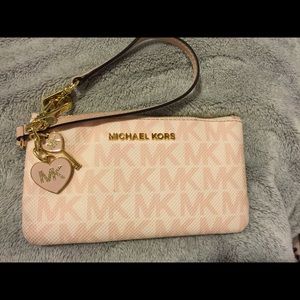 Michael kors pink wrislet & keychain