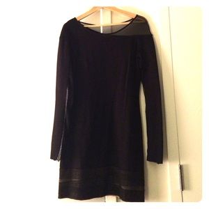 Bcbgmaxazria black dress with layered chiffon