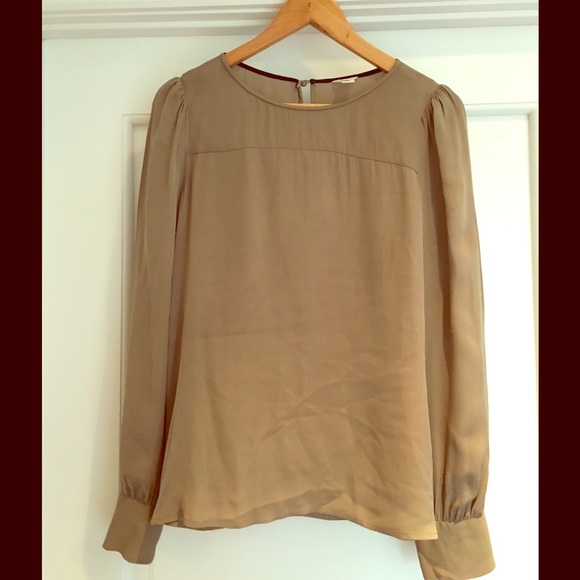 J. Crew Tops - J. Crew sand long-sleeve silk top