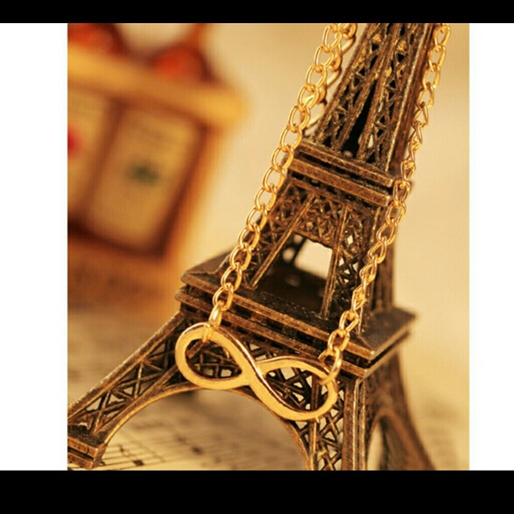 Gold color infinity thin chain bracelet
