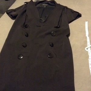 Belted black dress. Very professional