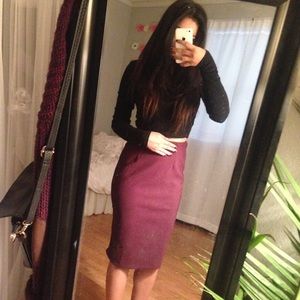 Maroon Midi Skirt