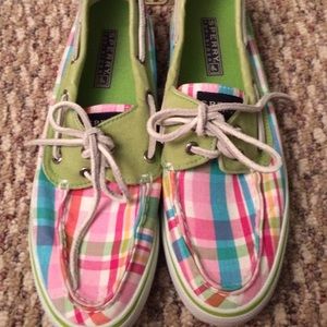 Pastel plaid Sperrys