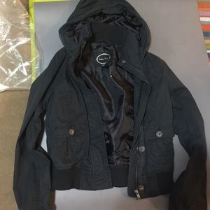Hooded bomber jacket