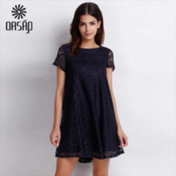 🎉NWT🎉 OASAP Navy Blue Baby Doll Cap Sleeve Dress