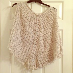 Gray Hand-Knit poncho