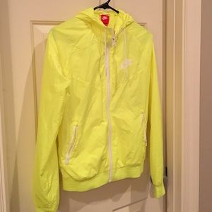 Neon rain jacket