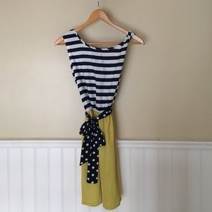 ❌Sold❌ l Chiffon Stripe Dress with Yellow Skirt