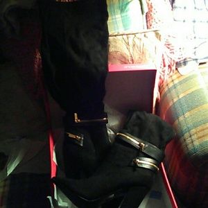 Over the knee high heeled boots