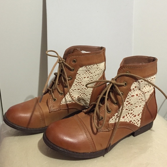 Wet Seal Shoes - Crochet Inset Booties Size 8