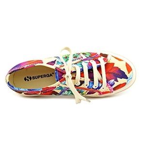 Superga Floral Print Sneaker in White Multi- BNIB
