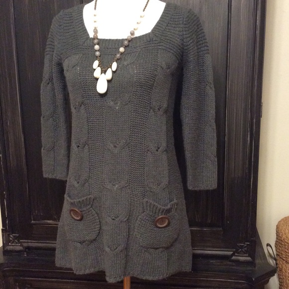 Cute long charcoal sweater