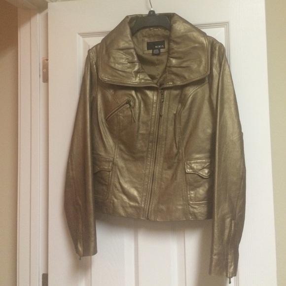Gold leather jacket