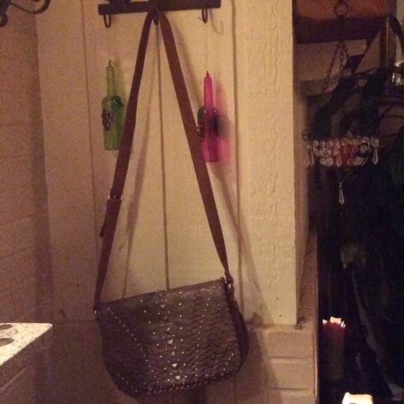 Studded taupe purse