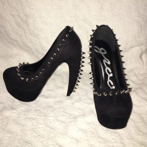 Black Spiked Heels
