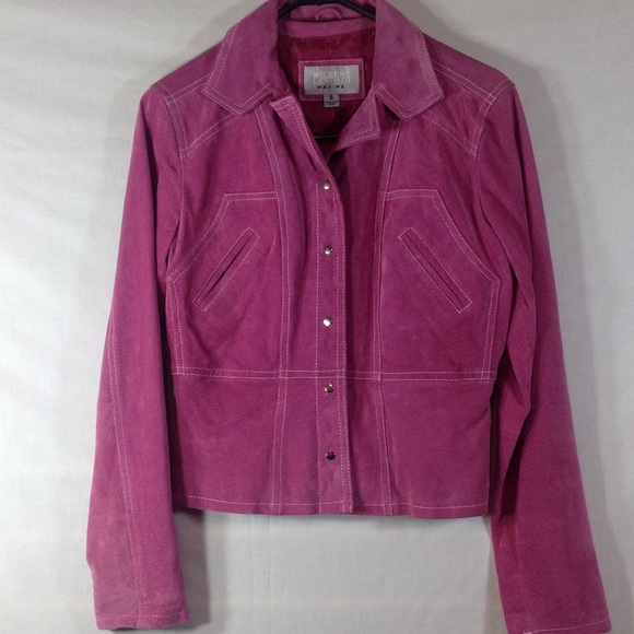 Wilson's Leather small pink suede leather jacket