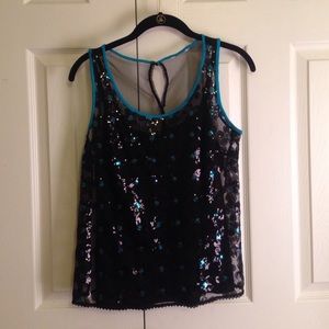 black/turquoise floral tank top!