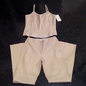 2 piece leather suit