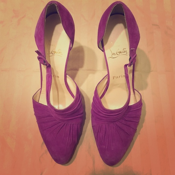 Christian Louboutin Purple Suede Strappy Pump