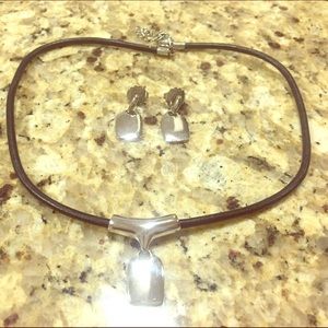 Lia Sophia ANEW slide choker & matching earrings