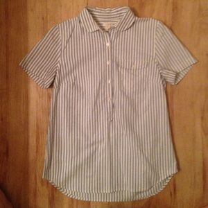 J. Crew striped half button down collared shirt