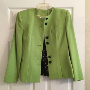 Green Jacket with Polka Dot Shirt