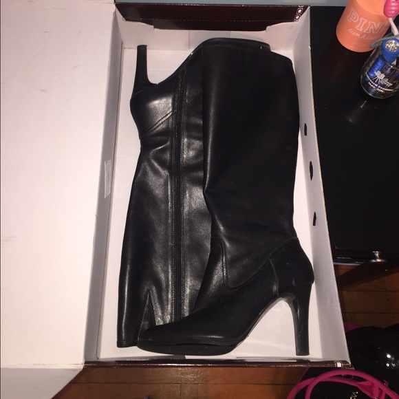 Ralph Lauren tall high heeled black boots