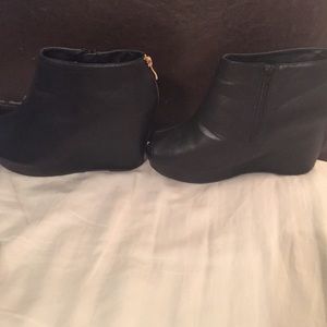 Black peep toe booties