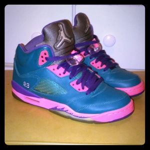 Air Jordan 5 Teal Pink & Purple