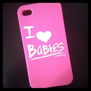 Rubber iPhone 4/4s "I heart babies" phone case