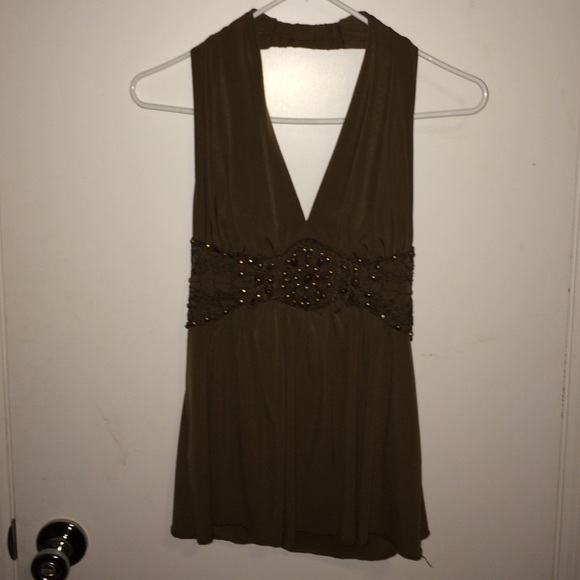 Olive green halter top